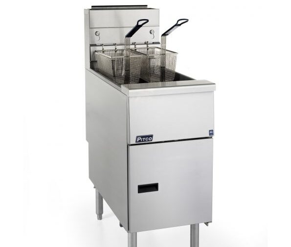 RVS professionele frituurpan met twee manden